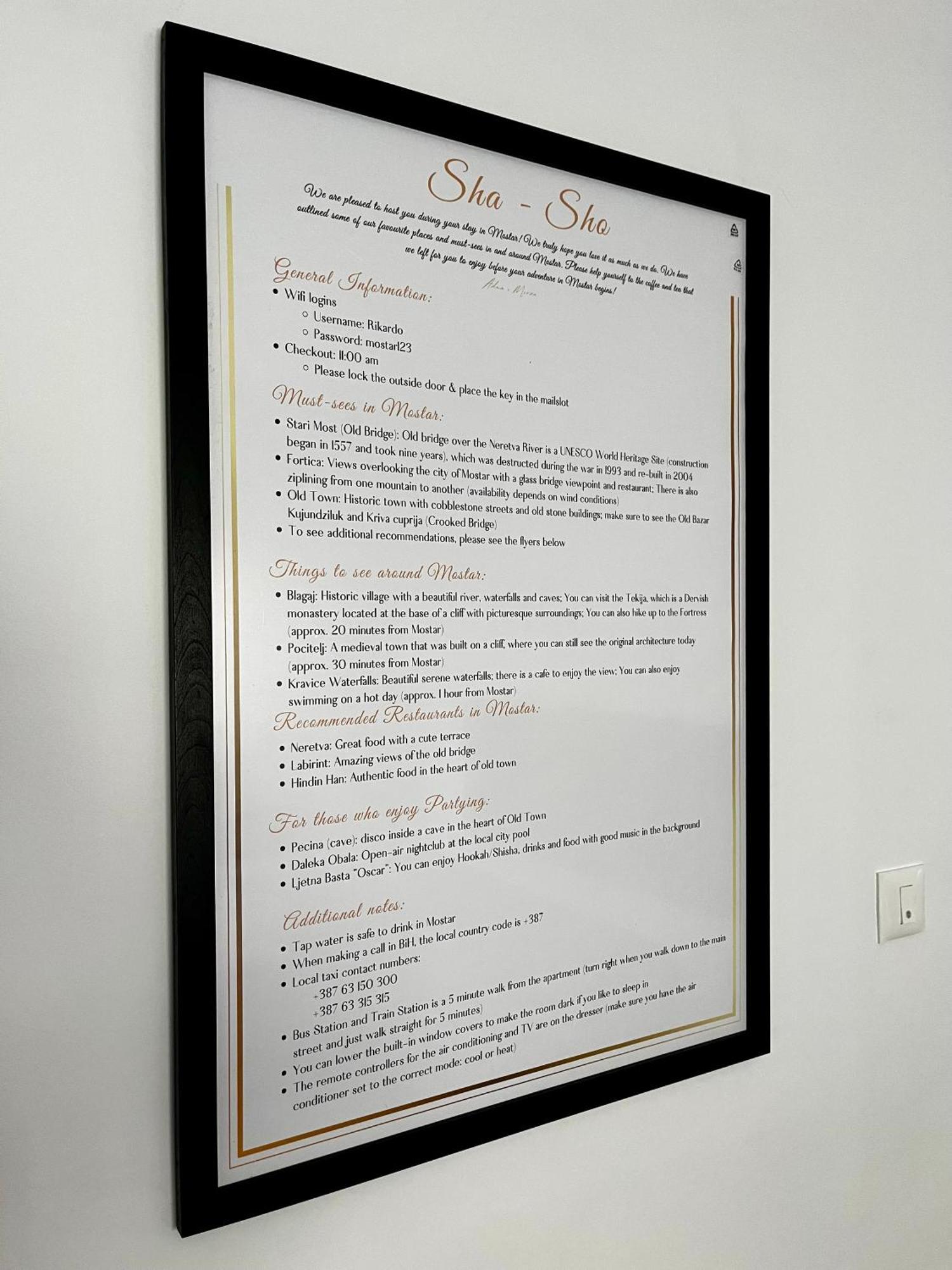 Sha Sho Apartment Mostar Ngoại thất bức ảnh